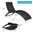 thumbnail image 2 of Topbuy Chaise Longue Pliante en Rotin pour Patio Extérieur - Ensemble de 1, Turquoise, 2 of 5
