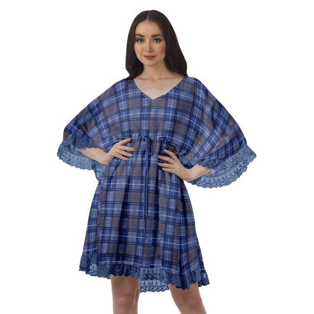 Moomaya Robes d'Été en Georgette Imprimée Femmes Plage Hawaïennes Mini Robes Femmes