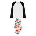 thumbnail image 2 of Halloween Pajamas Matching Sleepwear Classic Letter Print Long Sleeve Raglan Tops + Pants Set, 2 of 5