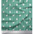 thumbnail image 1 of Soimoi Silk Fabric Footprint & Cat Kids Decor Fabric Printed Yard 42 Inch Wide, 1 of 3