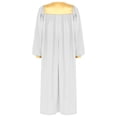 thumbnail image 4 of RUNQHUI Unisex Adult Choir Robe for Church Baptism V-neck Long Sleeve Christian Priest Robe Graduation Gown Costumes White S, 4 of 7