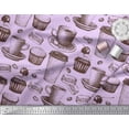 thumbnail image 3 of Soimoi Viscose Chiffon Fabric Burger,Cupcake & Cups Fabric Prints By Yard 42 Inch Wide, 3 of 3