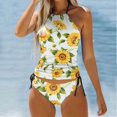 thumbnail image 2 of Women's Swimwear Tankini 2 Juniors Swimsuits Bottoms Piece Normal Swimsuit Backless 2 Piece Printing Adjustable Print Multi Color Padded Strap Bathing Suits Sexy Vacation Beach Wear, 2 of 4