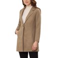 thumbnail image 4 of INSPIRE CHIC Manteau Long Classique pour Femme à Revers Cranté, Manches Longues, P Brun Clair, 4 of 7