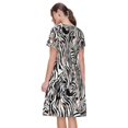 thumbnail image 2 of Bixox Robe d'Été à Manches Courtes pour Femmes Robe Ample Longueur Genou avec Poches-Léopard et Zèbre, 2 of 7