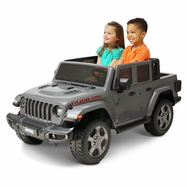 Jeep Gladiator Rubicon 12 V, véhicule à batterie, 2 places, gris, pour enfants de 3 à 8 ans, vitesse maximale : 8 km/h