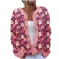 thumbnail image 2 of Jsaierl Womens Christmas Cardigan Sweaters Plus Size Dressy Long Sleeve Cute Printed Open Front Button Knit Outwear, 2 of 3