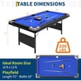 thumbnail image 3 of 6 Ft Billiards Table, Portable Foldable Pool Table, Pool Tables for Full Size, Includes Full Set of Billiard Balls, Cues, Chalk & Brush for Family Game Room, 3 of 9