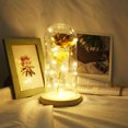 thumbnail image 4 of Yeacher Birthday Gift Beautiful Preserved Rose Flower LED Light with Glass Cover Wooden Base Valentines, 4 of 8