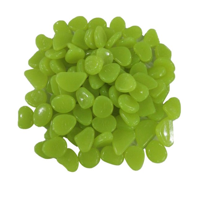 100pcs Fish Tank Fluorescent Pebble Garden Parterre Decor Glow Stone Green