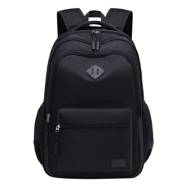 Ediodpoh USB Port Black Backpack For School College And Travel Water Resistant Bookbag With 8 Compartments A