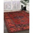 thumbnail image 3 of Ahgly Tapis d'Intérieur Lavable en Machine Carré Traditionnel Marron Sienne Foncé, 7 Pieds Carré, 3 of 7