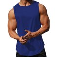 thumbnail image 2 of EOYWHK Men's Tank Tops Quick Drying Breathable Solid Color Muscle Shirts Sleeveless Crew Neck Lounge Tops for Gym Fitness, 2 of 9
