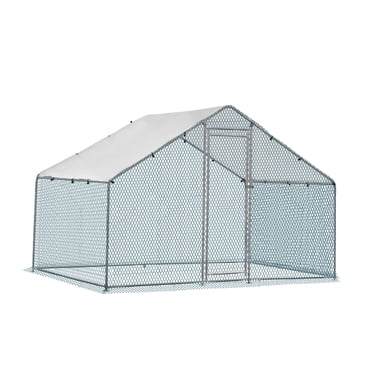 Ktaxon 6.5x10ft Large Metal Chicken Coop Walk-in Poultry Cage w/Waterproof Cover for Chickens Rabbits Cats Dogs Outdoor