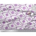 thumbnail image 3 of Soimoi Purple Poly Georgette Fabric Ogee Damask & Floral Block Printed Craft Fabric by the Yard 52 Inch Wide, 3 of 3