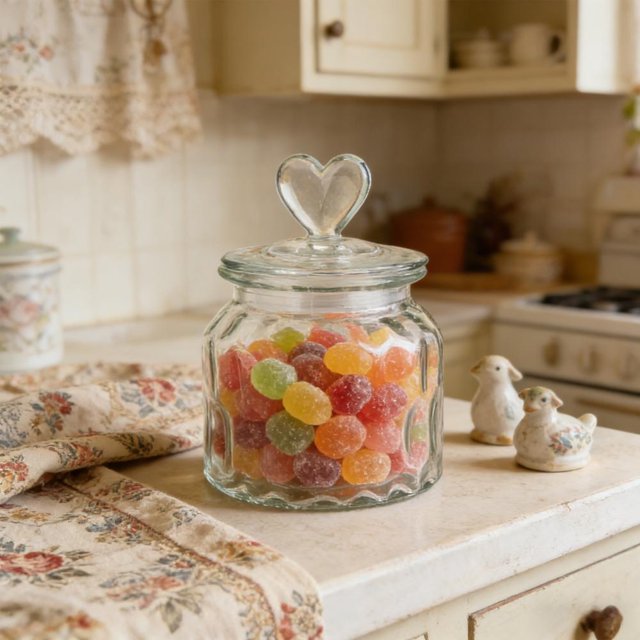 Outoloxit Glass Storage Jar Sealed Kitchen Container Transparent Grain Snack Tea Pickle Jar with Airtight Lid