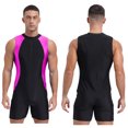 thumbnail image 3 of Eandarui Mens Rash Guard One-Piece Swimsuit Quick-Drying Athletic Wear Beach Holiday Sunbathing Rose 3XL, 3 of 4