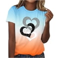 thumbnail image 1 of Dealovy Haut pour Femmes Décontracté T-Shirts à Manches Courtes Été Ample Mignon Tunique à Imprimé Graphique Dégradé, 1 of 4