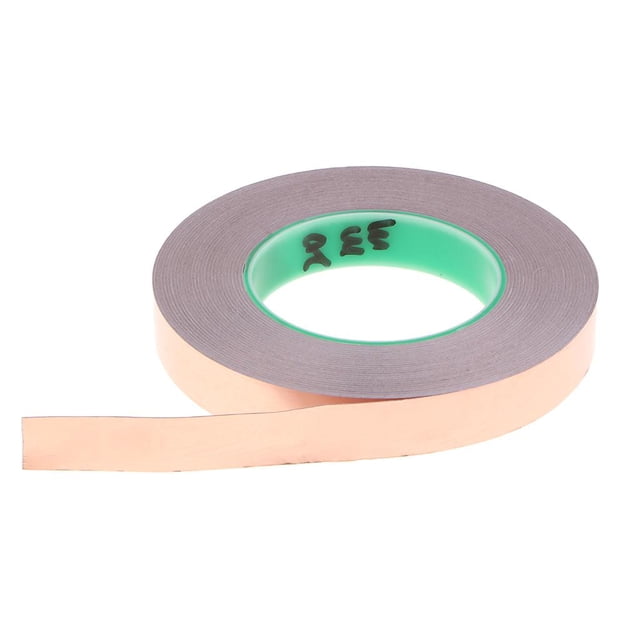 veasfak 50 m / Rouleau Ruban EMI Feuille Ruban Adhésif Ruban de Protection Auto-Adhésif Feuille de Cuivre 8 mm