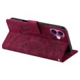 thumbnail image 4 of Étui à Rabat pour iPhone 16, Portefeuille en Cuir PU Premium avec Fleurs en Relief Totem, Porte-Cartes et Support Compatible avec iPhone 16 - Rouge, 4 of 12
