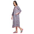 thumbnail image 2 of Moomaya Chemise de Nuit Boutonnée en Coton Imprimé pour Femmes, Robe de Nuit d'Allaitement, 2 of 5