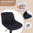 thumbnail image 4 of Modern PU Leather Bar Stools Set of 2, Swivel Counter Height Barstools with Back and Footrest, Sturdy Base Dia 41cm, Adjustable Kitchen Island Stool Dining Chairs, Black, 4 of 9