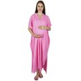 thumbnail image 3 of Bimba Maternity Kaftan Belt Nursing Night Gown| Front Buttons| Baby Shower Gift, 3 of 8