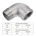 thumbnail image 4 of Unique Bargains 1 NPT Male to Female Thread Elbow Pipe Fitting 304 Stainless Steel, 4 of 5