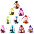 thumbnail image 2 of Sacs en Organza pour Cadeaux de Fête, Lot de 100, 7*9 cm, Couleur Rouge, 2 of 5