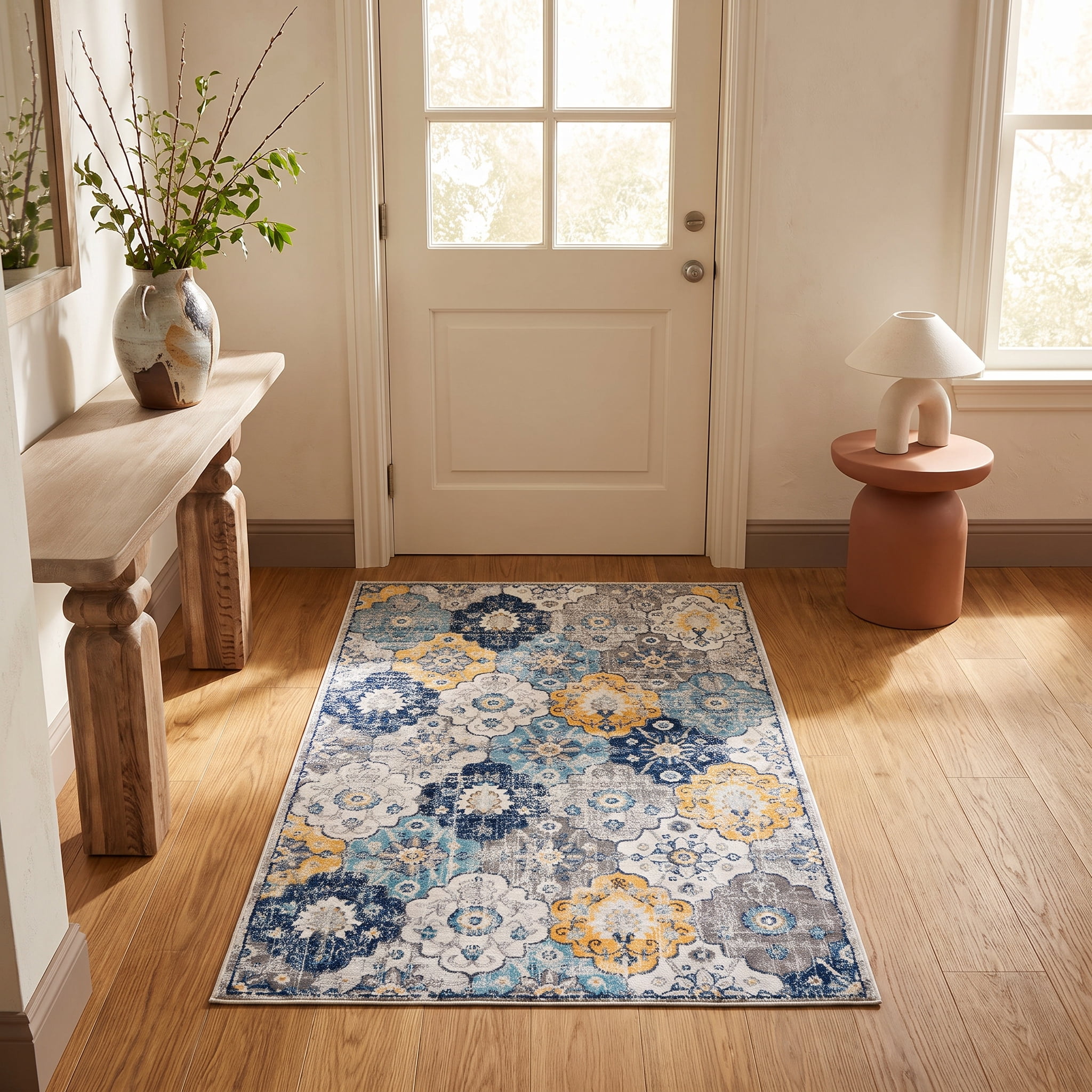 Tapis floral moderne de la collection Savannah Rug Branch