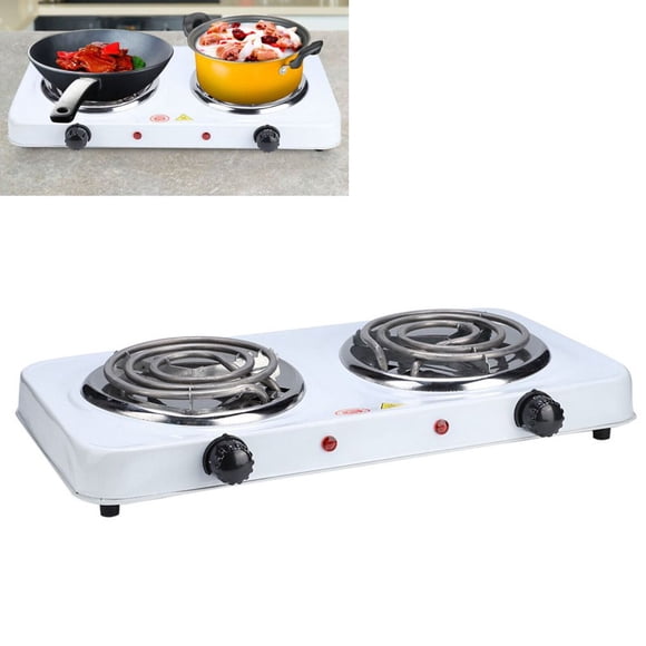 JUNWELL 2000W Portable Electric 2 Burner Hot Plate Kitchen Cooktop Cooking Stove for Camping Picnics