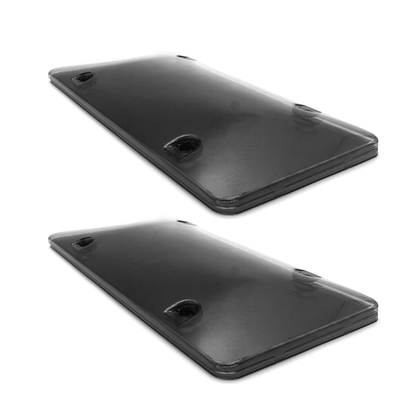 Amdohai 2 Pcs License Plate Shields, License Plate Frame Transparent Dark Gray Plate Covers for Car Truck
