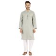 thumbnail image 1 of Atasi Ensemble Kurta Pyjama 2 Pcs pour Homme, Col Henley, Kurta Long Décontracté, 1 of 7