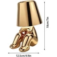 thumbnail image 2 of Mistaha Golden Lampe de Table Thinker avec Commande Tactile, Fonction à Intensité Réglable et Design Unique pour Pose Assise - Matériau en Résine, Câble de Chargement USB - Décor Moderne pour Chambre, Salon, Salle de Lecture, 2 of 5