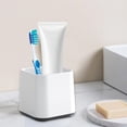 thumbnail image 2 of Toothbrush Holder Mouthwash Cup Set Bathroom Organization Countertop Storage Oral Care Accessories Durable Plastic Design In White Color White, 2 of 6