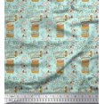 thumbnail image 1 of Soimoi Green Cotton Duck Fabric Circle Art Geometric Decor Fabric Printed Yard 42 Inch Wide, 1 of 5