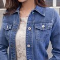 thumbnail image 4 of Veste Blazer Femme Femmes Mode Revers Uni Décontracté Boutons Blazer Jeans Veste Cardigan, 4 of 6