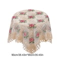 thumbnail image 2 of Tablecloth Cloth Household Coffee Table Table Cloth Air Conditioner Cover Towel Small Round Table Gauze Embroidery Lace, 2 of 3