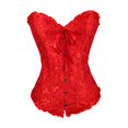 thumbnail image 1 of Esquirla Robe Corset Florale pour Femmes Débardeur Vintage Spirale Acier à Lacets Rouge, 1 of 8
