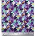 thumbnail image 1 of Soimoi Velvet Fabric Check & Toucan Bird Printed Fabric 1 Yard 58 Inch Wide, 1 of 4