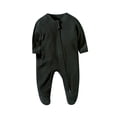 thumbnail image 1 of MeetoTime Baby Boys Girls Solid Color Long Sleeve Round Neck Jumpsuit Summer Newborn Infant Long Rompers, 1 of 3