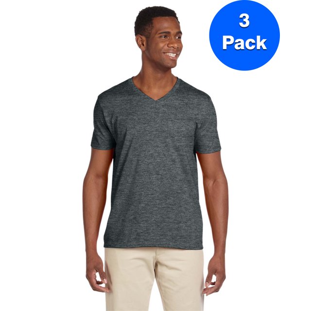 Gildan Men's Softstyle V-Neck T-Shirt - G64V (Pack Of 3)