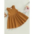 thumbnail image 3 of Faithtur Bébé Enfants Fille Robe, Sans Manches Cou Solide Été une Ligne Robe pour Tous les Jours Occasionnels, 3 of 8
