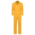 thumbnail image 3 of Runhomal Men's Long Sleeve Coveralls Dustproof Durable Button Up Work Overalls Jumpsuits Workwear Yellow 3XL, 3 of 5
