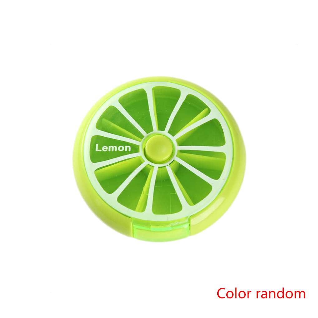 Portable 7-day Fruit Shape Rotating 7 organizer Pill case Slot Pill Fruit pill organizer Organizer Cover Case Weekly Drug Small box