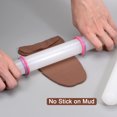thumbnail image 5 of Unique Bargains Fondant Rolling Pin with Rings PP 50cm x 3.5cm Non Stick for Baking , White, 5 of 5