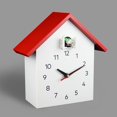 thumbnail image 3 of Cuckoo Clock, Birdhouse Minimalist Modern Design Clock Pendulum, Natural , Desktop Tabletop Shelf Standing Clock Watch Red, 3 of 8