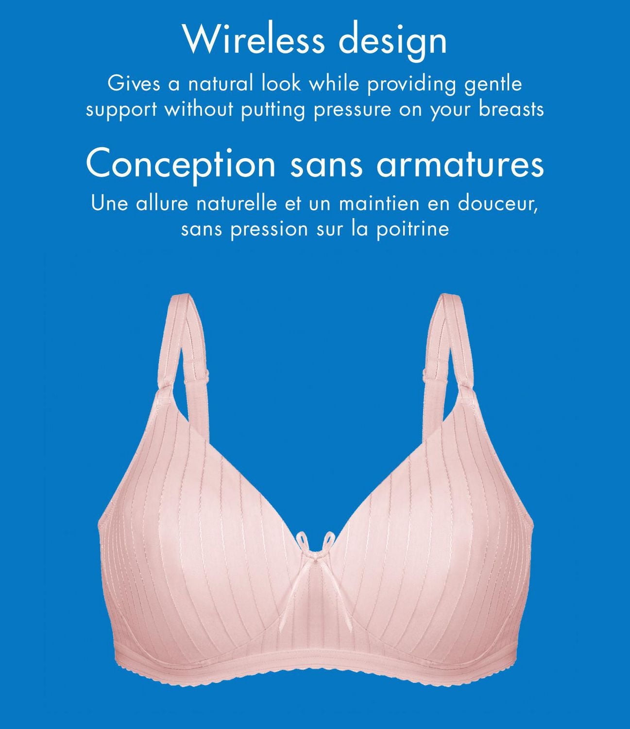 Bestform 97086248 Striped Wireless Cotton Bra with Lightly-Lined Cups
