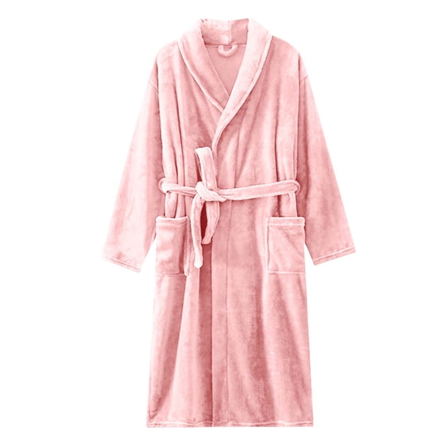Womens Fashion Robe Bathrobe Lengthening Keep Warm Lapel Same Style For Men And Women Long Sleeve.