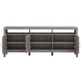 thumbnail image 5 of Patiojoy Universal TV Stand Cabinet Television Media Console with 3 Rattan Doors Grey Oak, 5 of 5